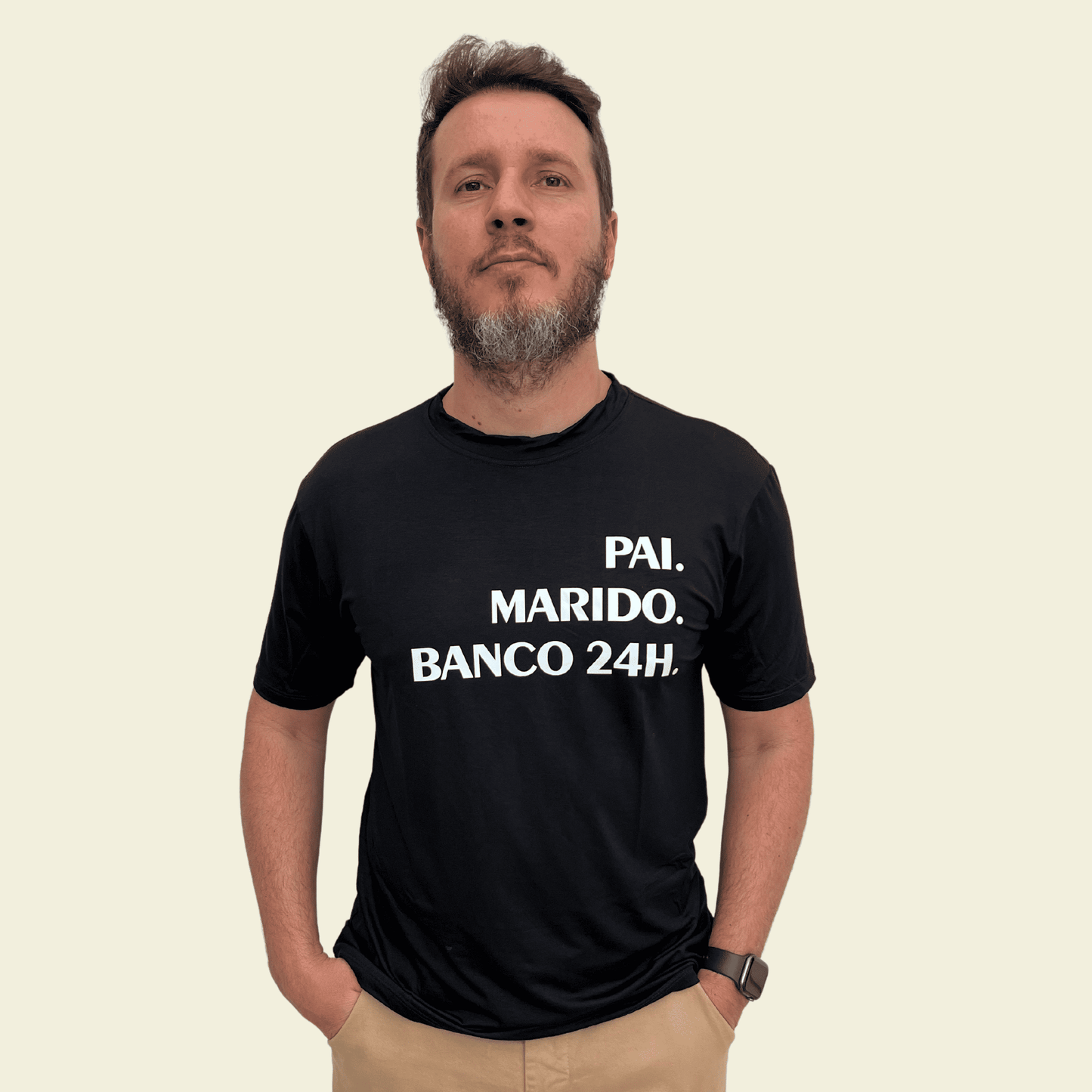 Camiseta Masculina "Pai. Marido. Banco 24h."