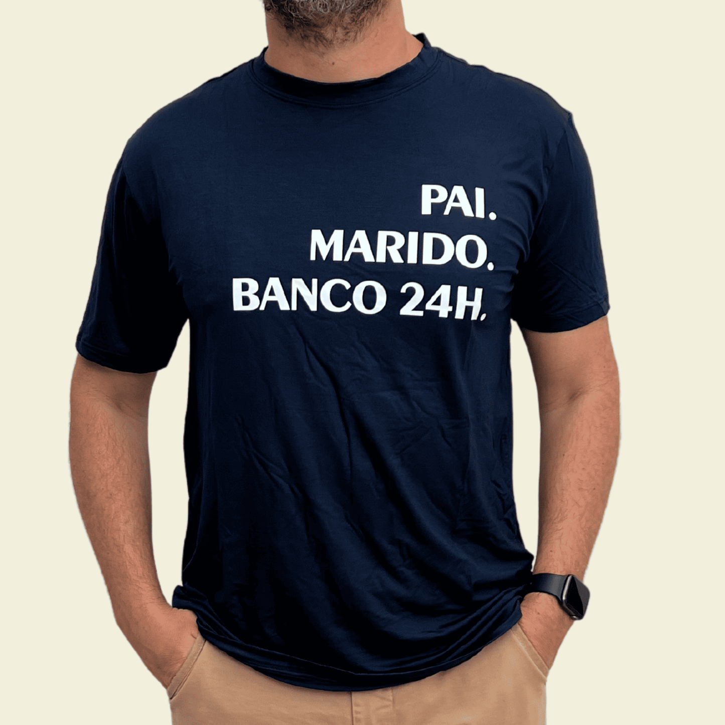 Camiseta Masculina "Pai. Marido. Banco 24h."