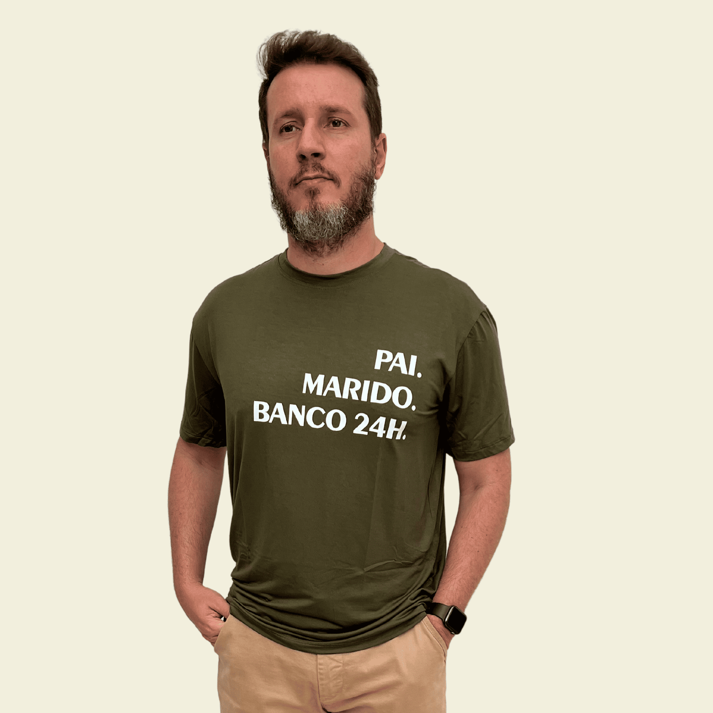 Camiseta Masculina "Pai. Marido. Banco 24h."