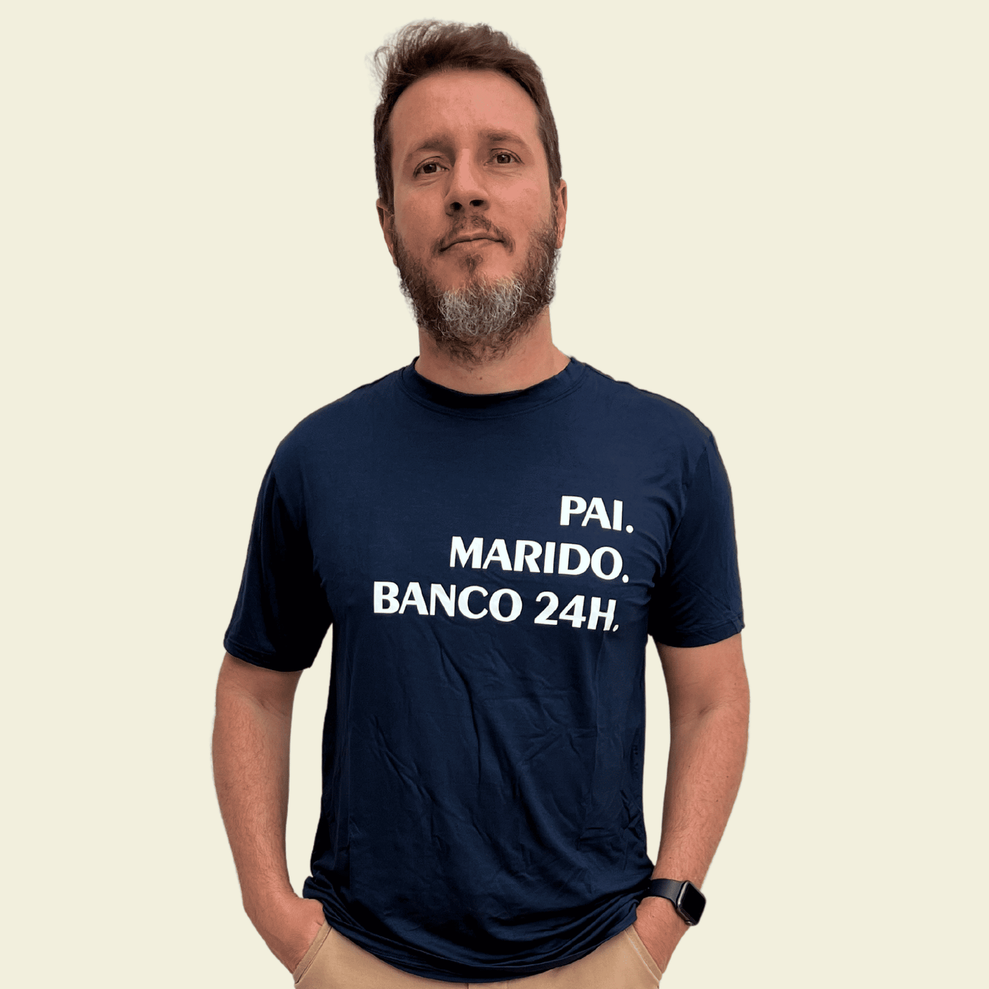 Camiseta Masculina "Pai. Marido. Banco 24h."
