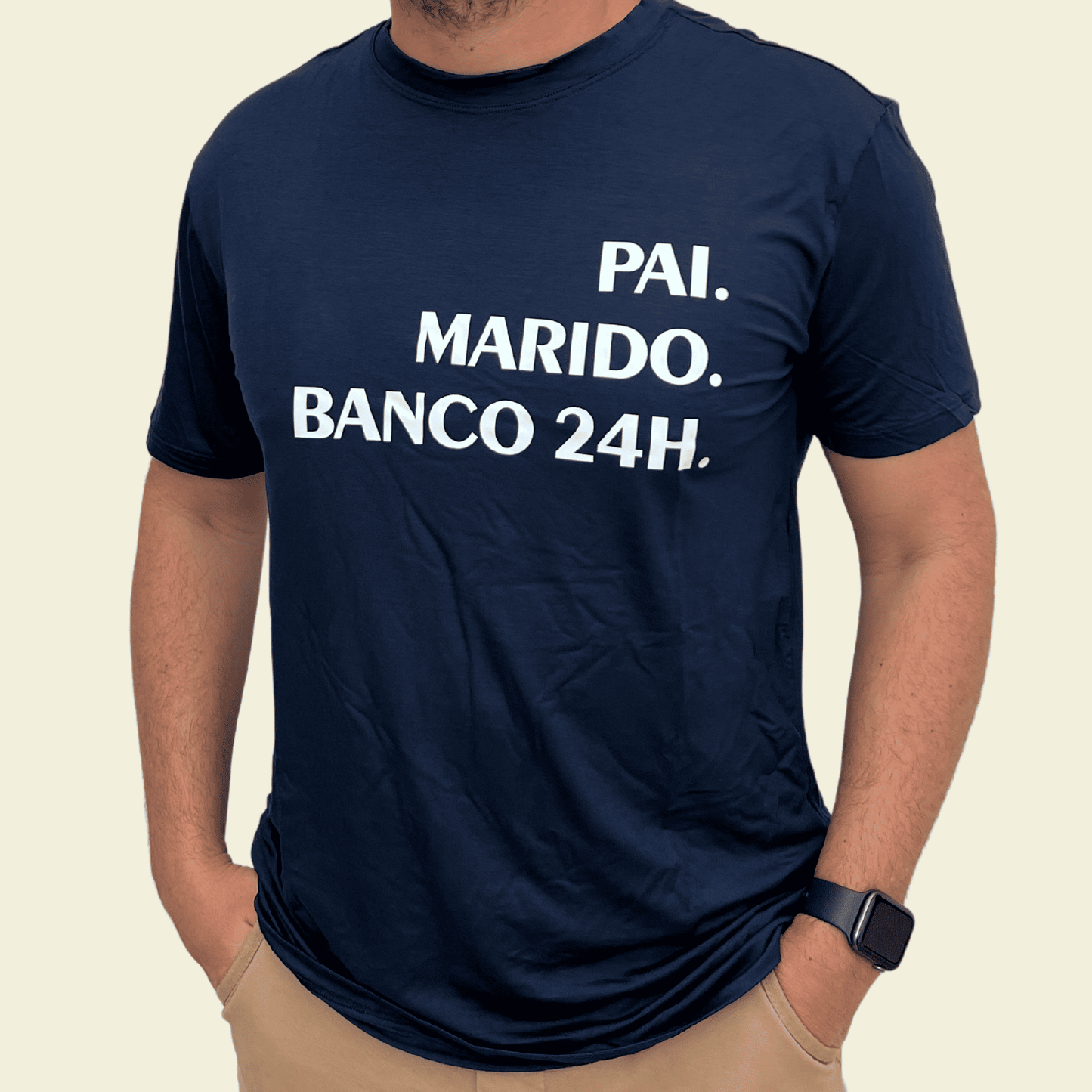 Camiseta Masculina "Pai. Marido. Banco 24h."