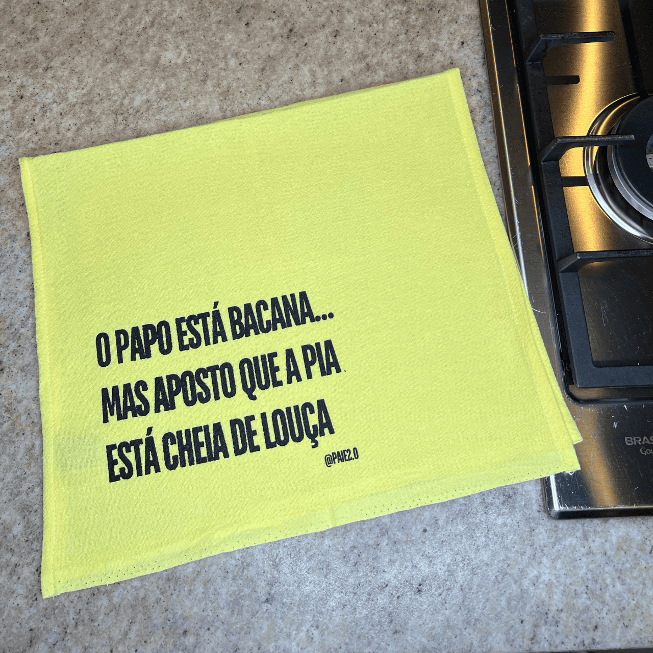 Pano "O Papo Está Bacana, Mas Aposto Que a Pia Está Cheia de Louça"
