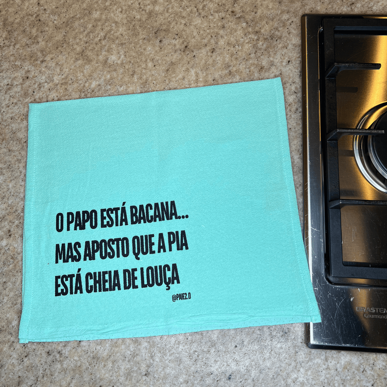Pano "O Papo Está Bacana, Mas Aposto Que a Pia Está Cheia de Louça"
