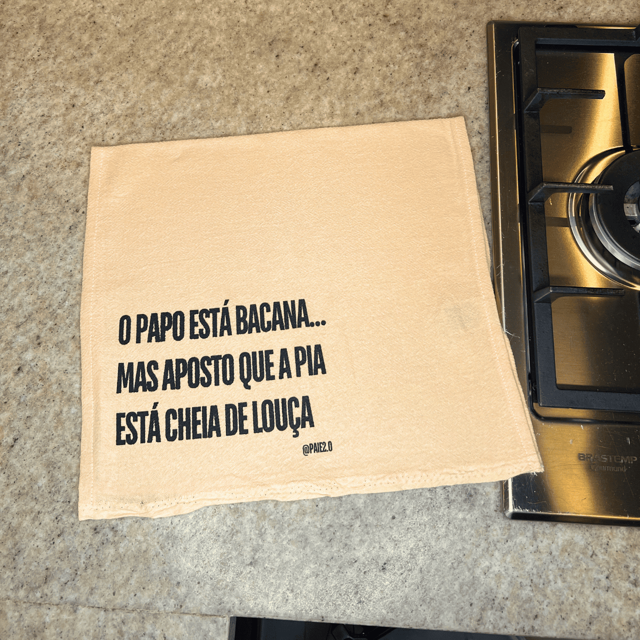 Pano "O Papo Está Bacana, Mas Aposto Que a Pia Está Cheia de Louça"