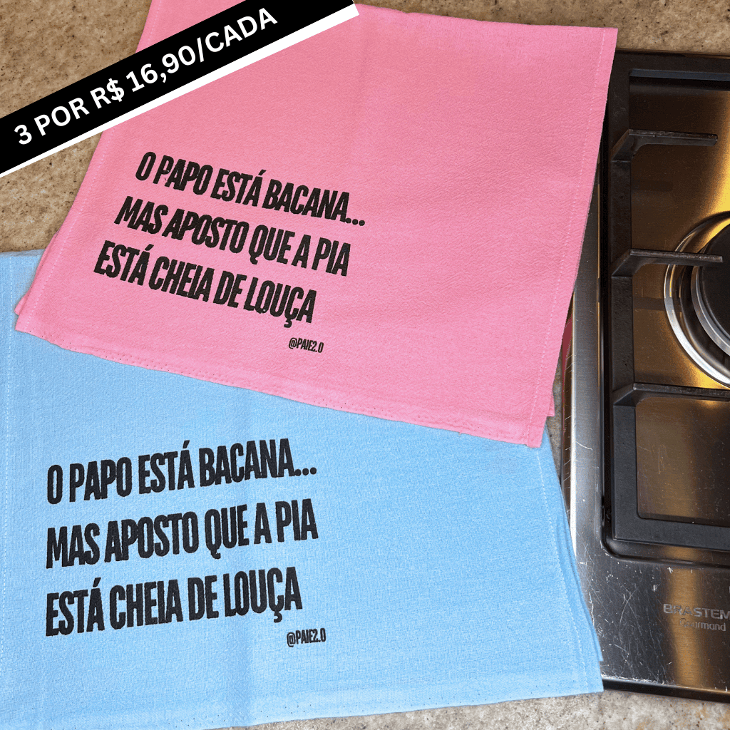 Pano "O Papo Está Bacana, Mas Aposto Que a Pia Está Cheia de Louça"